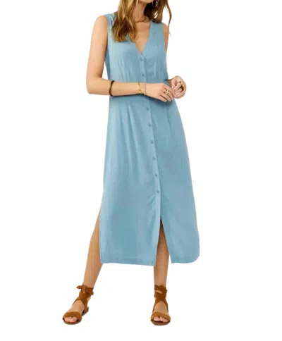 Lovestitch V-neck Tank Dress In Blue