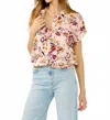 Lovestitch Wander Free Twist Front Top In Almond Wine In Multi