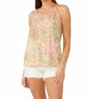 Lovestitch Women's Bohemian Floral V Neck Racerback Tank Top In Dusty Peach/rust In Neutral