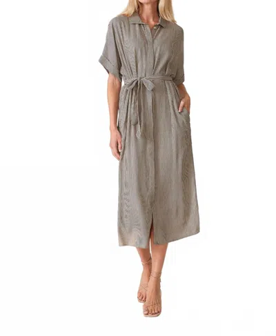 Lovestitch Women's Susan Striped Dress In Taupe Navy In Gray