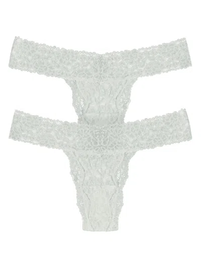 Lovesuze Women's Stretch Lace Thong Set In Taupe