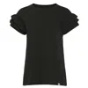 Lovetrust Women's Ella Ruffle Sleeve Tee - Black In Black