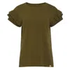 Lovetrust Women's Green Ella Ruffle Sleeve Tee - Olive In Green