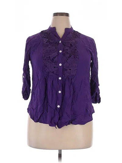Pre-owned Loveu.dear 3/4 Sleeve Blouse In Purple