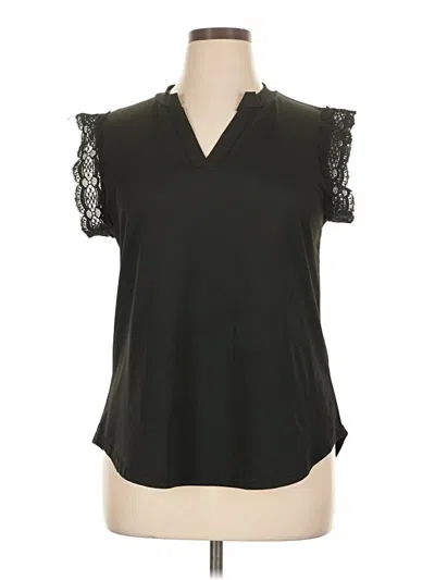 Pre-owned Loveu.dear Short Sleeve Blouse In Black