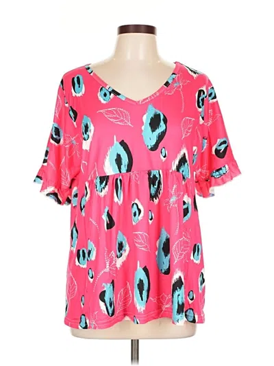 Pre-owned Loveu.dear Short Sleeve Blouse In Pink
