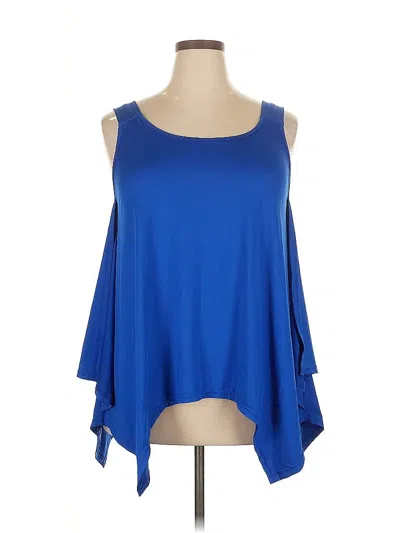 Pre-owned Loveu.dear Tank Top Blue Cold Shoulder Neckline Tops