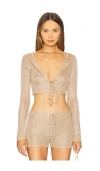 Lovewave The Ebere Knit Top In Metallic Gold