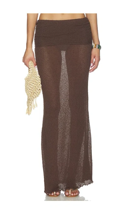 Lovewave The Hadley Maxi Skirt In Brown