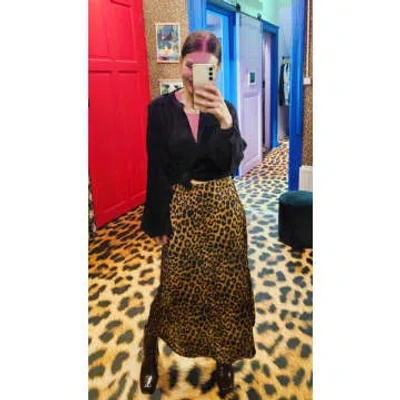 Lovika Lia Silky Leopard Skirt In Animal Print