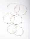 Lovisa - Elegant Gold Plated 80-60mm Hoop Earring 3-pack In Gold
