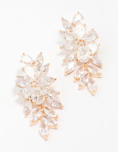 Lovisa - Gold Flower Cluster Drop Earrings I Hypoallergenic In Multi