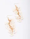 Lovisa - Gold Flowing Shell Drip Earrings I Hypoallergenic I Stylish And Trendy I Perfect For Special Occas In Beige