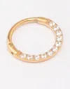 Lovisa - Gold Plated Cubic Zirconia Clicker Earrings 7mm I Hypoallergenic I Classic, Elegant, Stylish, Tren In Multi