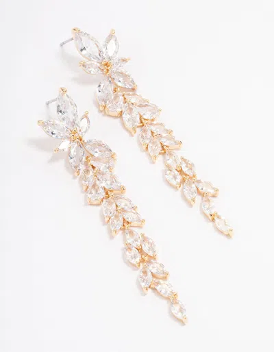Lovisa - Gold Plated Graduating Cubic Zirconia Drop Earrings In Multi