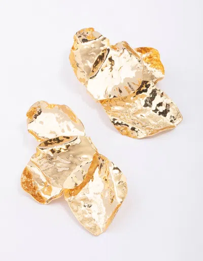 Lovisa - Gold Plated Half Flower Statement Stud Earrings I Hypoallergenic I Elegant, Stylish, Trendy Ideal