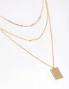 Lovisa - Gold Plated Modern Rectangular Layered Necklace In Gold