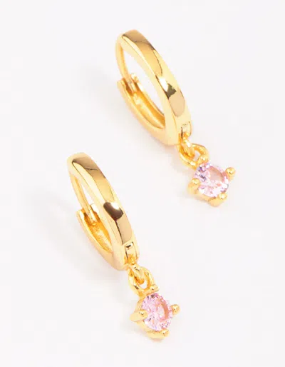 Lovisa - Gold Plated Sterling Silver Cubic Zirconia Charm Hoop Earrings