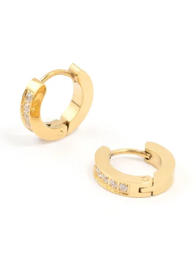 Lovisa - Gold Plated Surgical Steel Classic Cubic Zirconia Hoop Earrings I Hypoallergenic I Elegant, Stylis In Multi