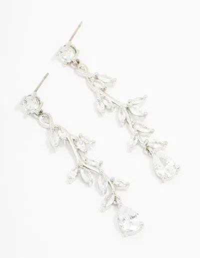 Lovisa - Rhodium Cubic Zirconia Drop Earrings In Multi