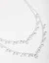 Lovisa - Silver Plated Cubic Zirconia Double Layer Pear Stone Necklace In Silver