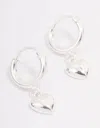 Lovisa - Sterling Silver Chubby Heart Hoop Earrings I Hypoallergenic I Classic And Stylish I Perfect For Da In Silver