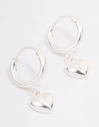 Lovisa - Sterling Silver Chubby Heart Hoop Earrings I Hypoallergenic I Classic And Stylish I Perfect For Da