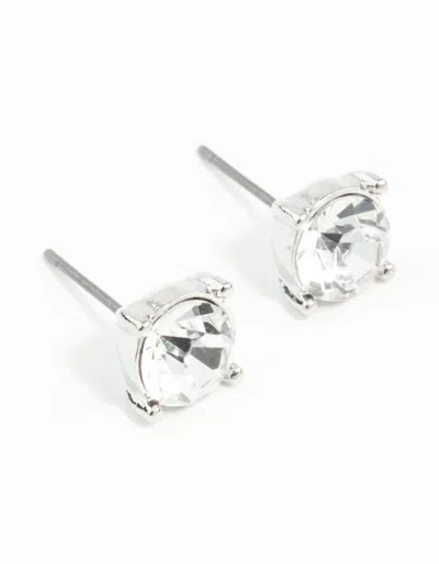 Lovisa 2 Carat Glass Stud Earrings In Silver
