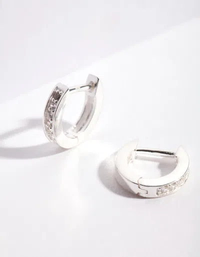 Lovisa 925 Sterling Silver Cubic Zirconia Huggie Earrings