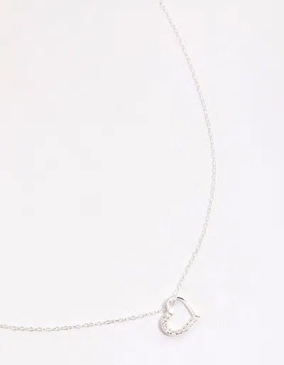 Lovisa 925 Sterling Silver Cubic Zirconia Pave Heart Necklace