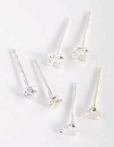 Lovisa 925 Sterling Silver Cubic Zirconia Stud Earring Pack