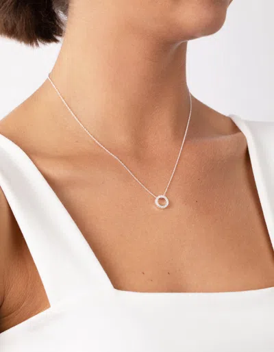 Lovisa 925 Sterling Silver Diamante Circle Pendant Necklace