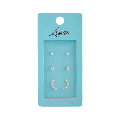 Lovisa 925 Sterling Silver Diamante Stud Earring 3 Pack