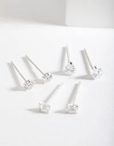 Lovisa 925 Sterling Silver Mini Cubic Zirconia Stud Earring Pack