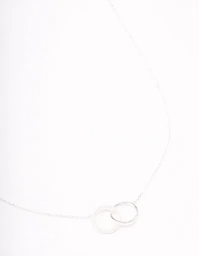 Lovisa 925 Sterling Silver Pave Link Hoop Pendant Necklace