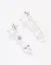 Lovisa 925 Sterling Silver Triangular Cubic Zirconia Marquise Drop Earrings