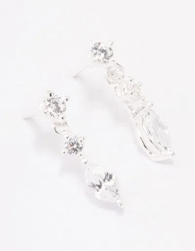 Lovisa 925 Sterling Silver Triangular Cubic Zirconia Marquise Drop Earrings