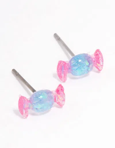 Lovisa Acrylic Pink & Blue Candy Stud Earrings