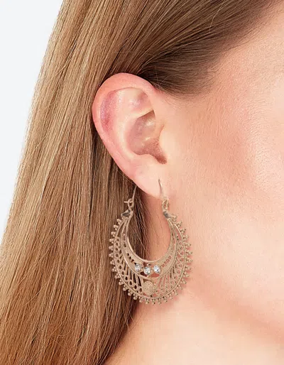 Lovisa Antique Gold Detailed Hoop Chandbali Earrings