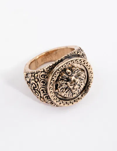 Lovisa Antique Gold Lion Signet Ring