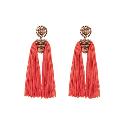 Lovisa Antique Gold Orange Split Tassel Earrings