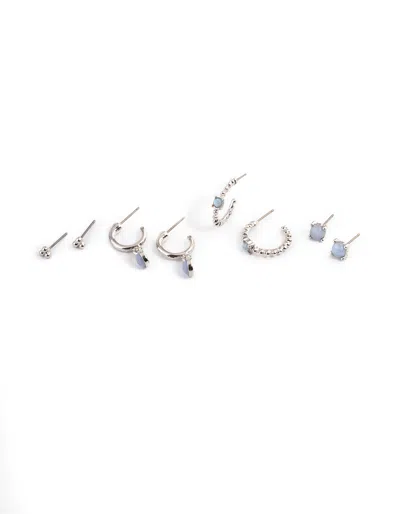Lovisa Antique Silver Black Stacker Earrings