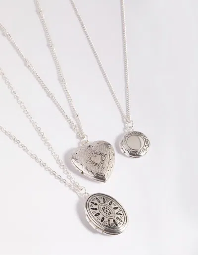 Lovisa Antique Silver Mixed Locket Layered Necklace