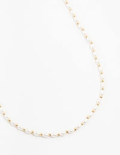 Lovisa Beaded Long Pearl Necklace In White