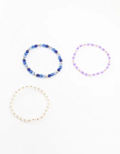 Lovisa Beaded Pearl & Bead Bracelets 3-pack In Multi