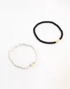 Lovisa Beaded Smiley Face Bracelets 2-pack In Multi