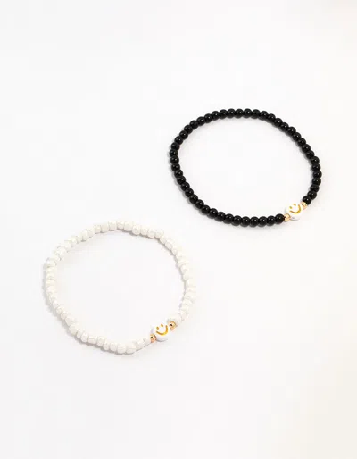 Lovisa Beaded Smiley Face Bracelets 2-pack In Multi