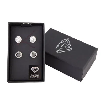 Lovisa Black & Crystal Rounded Studs