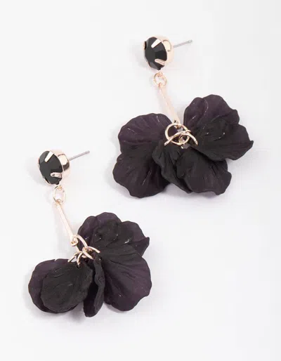 Lovisa Black & Rose Gold Petal Drop Earrings