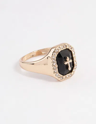 Lovisa Black Cross Signet Ring